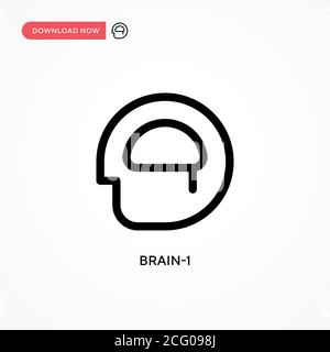 Icône de vecteur simple cerveau-1. Illustration moderne et simple à vecteur plat pour site Web ou application mobile Illustration de Vecteur