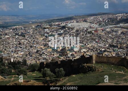 Fez aperçu de la médina des tombes du Marinid (Ou Merenid),Fès,Maroc Banque D'Images