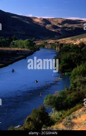 La rivière Yakima, Yakima River Canyon Scenic et Loisirs de l'Autoroute, Washington Banque D'Images