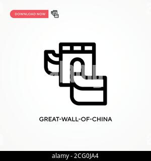 Grand-mur-de-chine simple symbole de vecteur. Illustration moderne et simple à vecteur plat pour site Web ou application mobile Illustration de Vecteur