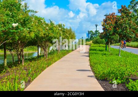 Lake Woodlands Waterway à The Woodlands, Texas, États-Unis. Août 2020 Banque D'Images