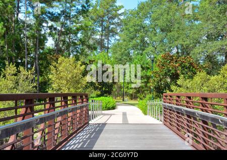 Lake Woodlands Waterway à The Woodlands, Texas, États-Unis. Août 2020 Banque D'Images