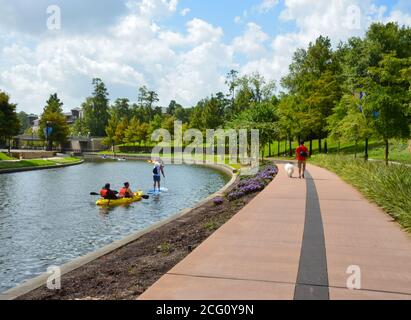 Lake Woodlands Waterway à The Woodlands, Texas, États-Unis. Août 2020 Banque D'Images