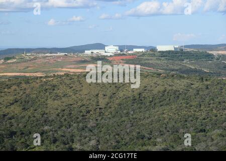 Industrie de la mine d'or Paracatu et bassin de résidus à Minas Gerais Brésil Banque D'Images