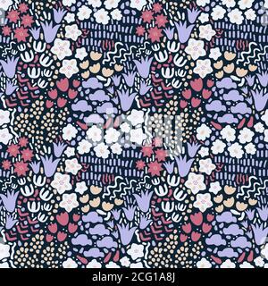 Motif fleuri décoratif sans couture Illustration de Vecteur