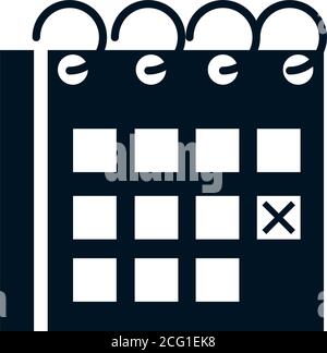 Élections aux États-Unis, marqueur de calendrier de rappel campagne électorale politique silhouette icône design illustration vectorielle Illustration de Vecteur