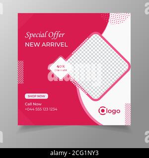 Modèle de bannière de vente de médias sociaux de mode, bannière de vente de mode moderne pour le Web et les médias sociaux, bannière de mode Illustration de Vecteur