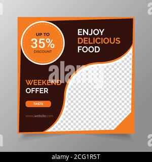 Modèle de bannière de médias sociaux pour le restaurant Illustration de Vecteur