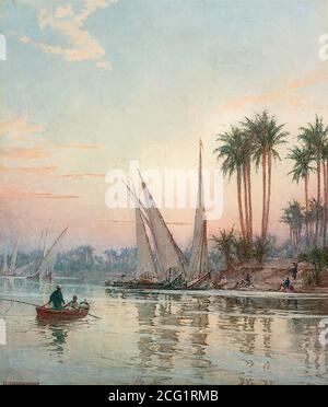 Kelly Robert George Talbot - soirée sur le Nil - British School - 19e siècle Banque D'Images