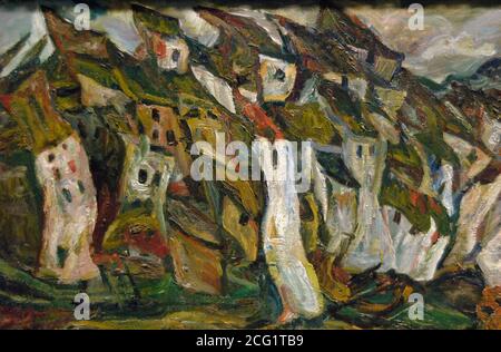 Chaïm Soutine (1893-1943). Pintor francés de origen bielorruso. Las casas, h.1920-1921. Oleo sobre lienzo (58 x 92 cm). Fué pintado en Ceret (Pirineos Orientales, Francia). Museo de la Orangerie. París. Francia. Banque D'Images