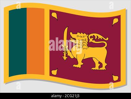 Drapeau de l'agité du Sri Lanka vecteur graphique. Illustration du drapeau sri-lankais. Drapeau du Sri Lanka wavin dans le vent est un symbole de la liberté et de l'Inde Illustration de Vecteur
