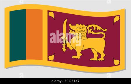 Drapeau de taille réelle du vecteur sri-lankais. Illustration du drapeau sri-lankais. Illustration de Vecteur