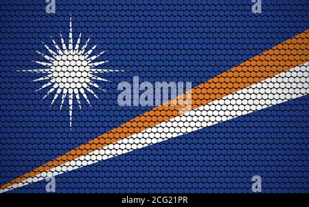 Drapeau abstrait des Îles Marshall en cercles. Drapeau marshallois conçu avec des points colorés lui donnant un look abstrait moderne et futuriste. Illustration de Vecteur