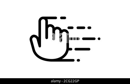 Icône du curseur de la main avec lignes de mouvement. Vecteur sur fond blanc isolé. SPE 10 Illustration de Vecteur