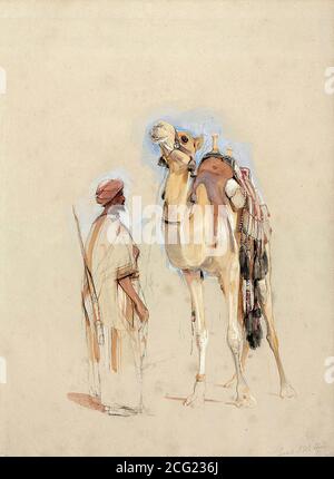 Lewis John Frederick - Bedouin Camel Driver et Camel Sinai - British School - 19e siècle Banque D'Images