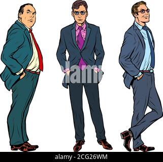 Ensemble de trois hommes d'affaires Illustration de Vecteur