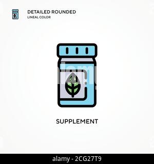 Icône de vecteur de supplément. Concepts modernes d'illustration vectorielle. Facile à modifier et à personnaliser. Illustration de Vecteur