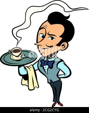 garçon avec une tasse de café ou de thé Illustration de Vecteur