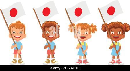 Drapeau japonais dans la main Illustration de Vecteur