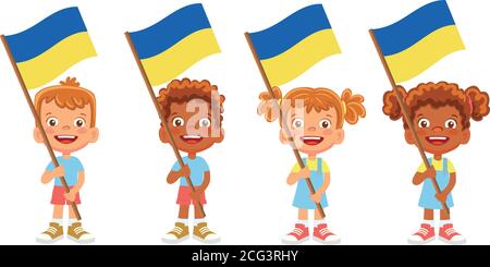 Drapeau ukrainien dans la main Illustration de Vecteur