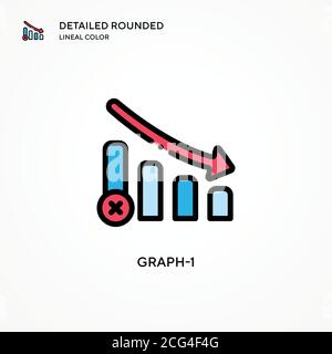 Icône de vecteur Graph-1. Concepts modernes d'illustration vectorielle. Facile à modifier et à personnaliser. Illustration de Vecteur