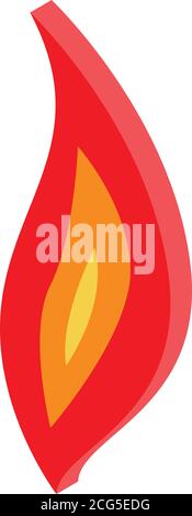 Icône de petite flamme, style isométrique Illustration de Vecteur