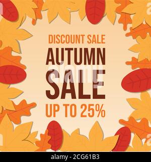 Bannières texte pour les soldes d'automne pour la promotion d'achat. modèle de bannière web. Modèle de bannière Web pour image vectorielle de vente d'automne Illustration de Vecteur