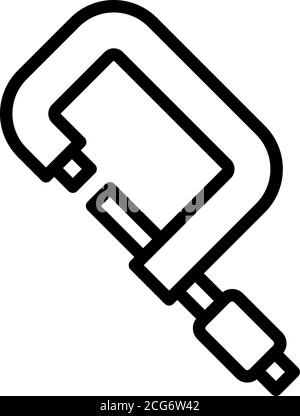 Icône de micromètre numérique, style de contour Illustration de Vecteur