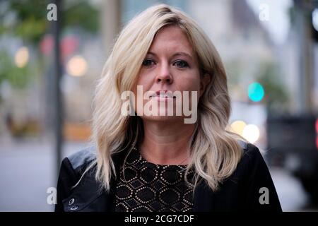 Ottawa, Canada. 9 septembre 2020. Nouvelle ministre de la Santé fantôme l'honorable Michelle Rempel Garner, députée du Parti conservateur canadien de Calgary Nose Hill, rencontre les médias tout en arrivant au premier caucus national sous la direction d'un nouveau chef pour discuter de la stratégie du parti lorsque le Parlement actuellement prorogé reprendra en 2 semaines. Banque D'Images