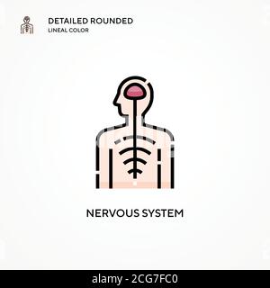 Icône vecteur du système nerveux. Concepts modernes d'illustration vectorielle. Facile à modifier et à personnaliser. Illustration de Vecteur