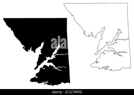 Comté de Cecil, Maryland (comté des États-Unis, États-Unis d'Amérique, États-Unis, États-Unis, États-Unis) carte illustration vectorielle, scribble esquisse carte Cecil Illustration de Vecteur