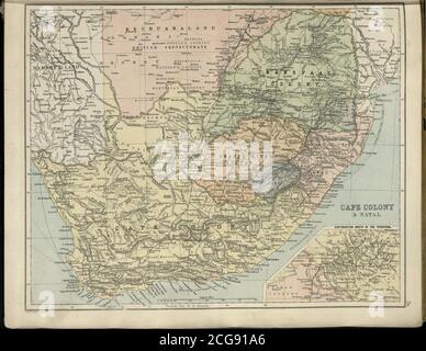 Plaque Atlas Sandycove 5A Cape Colony & Natal Banque D'Images