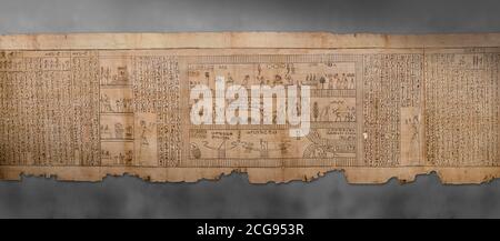 Livre égyptien antique des morts papyrus - Spell 105 pour avoir gratifié le défunt avec Ka, Livre des morts de Iufankh, période Ptolemaic (332-30BC).Tur Banque D'Images