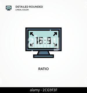 Icône de vecteur de ratio. Concepts modernes d'illustration vectorielle. Facile à modifier et à personnaliser. Illustration de Vecteur