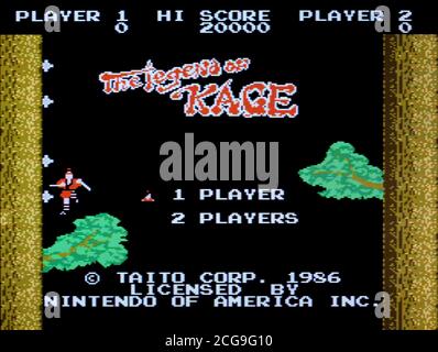 The Legend of Kage - Nintendo Entertainment System - NES Jeu vidéo - usage éditorial uniquement Banque D'Images