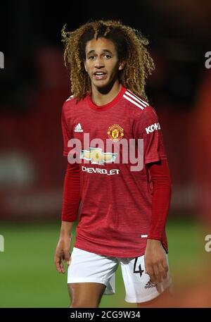 Hannibal Mejbri de Manchester United lors du match du Trophée EFL Northern Group B au Peninsula Stadium, à Salford. Banque D'Images