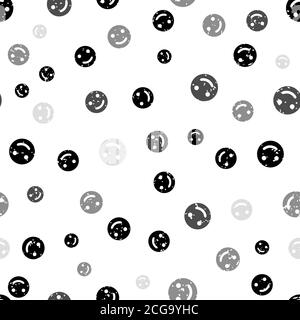 Motif sans couture usé et visages souriants. Les sourires sont sur fond blanc. Illustration vectorielle Illustration de Vecteur