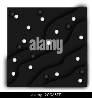 Bannière avec cercles noirs et blancs. Illustration vectorielle Illustration de Vecteur