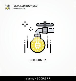 Icône de vecteur Bitcoin-16. Concepts modernes d'illustration vectorielle. Facile à modifier et à personnaliser. Illustration de Vecteur