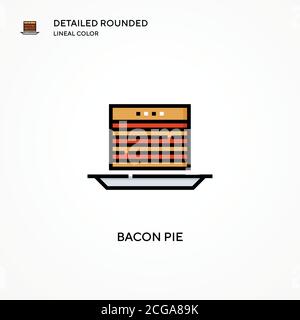 Icône de vecteur de tarte au bacon. Concepts modernes d'illustration vectorielle. Facile à modifier et à personnaliser. Illustration de Vecteur