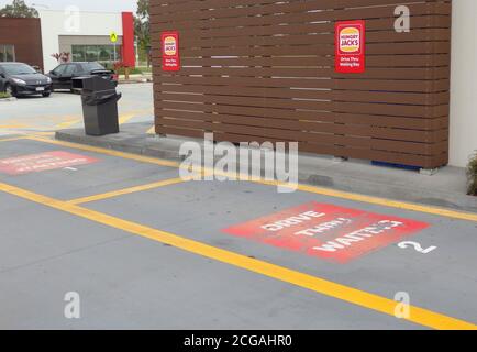 Hungry Jack's drive Thru Waiting baies, Queensland, Australie Banque D'Images