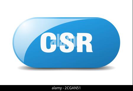 bouton csr. panneau en verre arrondi. autocollant. bannière Illustration de Vecteur