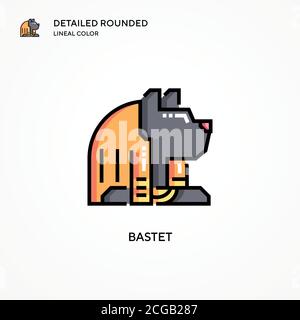 Icône de vecteur Bastet. Concepts modernes d'illustration vectorielle. Facile à modifier et à personnaliser. Illustration de Vecteur