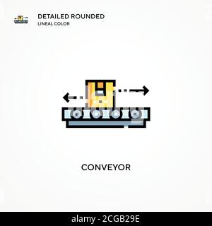 Icône de vecteur de convoyeur. Concepts modernes d'illustration vectorielle. Facile à modifier et à personnaliser. Illustration de Vecteur