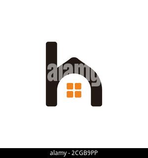 lettre h minuscule forme simple de la maison symbole vecteur Illustration de Vecteur