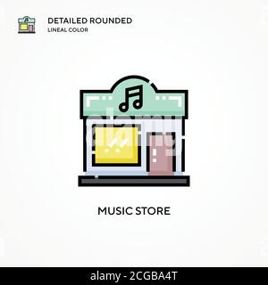 Icône de vecteur Music Store. Concepts modernes d'illustration vectorielle. Facile à modifier et à personnaliser. Illustration de Vecteur
