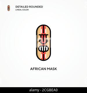 Icône de vecteur de masque africain. Concepts modernes d'illustration vectorielle. Facile à modifier et à personnaliser. Illustration de Vecteur