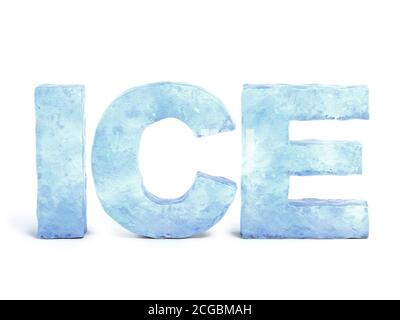 Mot ICE fait de rendu 3d ICE Banque D'Images