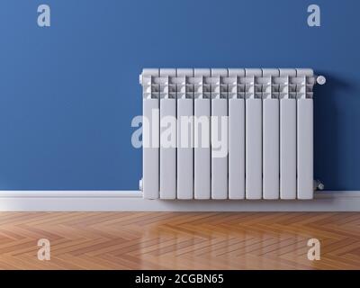 Radiateur de chauffage, rendu 3d du système de chauffage Banque D'Images