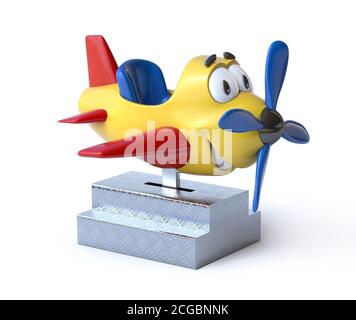 Kiddie Ride dessin animé avion rendu 3d Banque D'Images